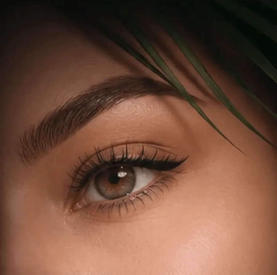 Permanent eyeliner result — dramatic eye closeup