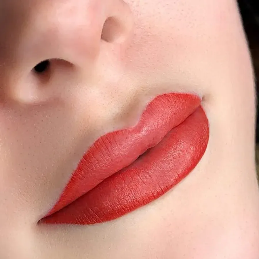Lip blushing results — beautiful natural lips