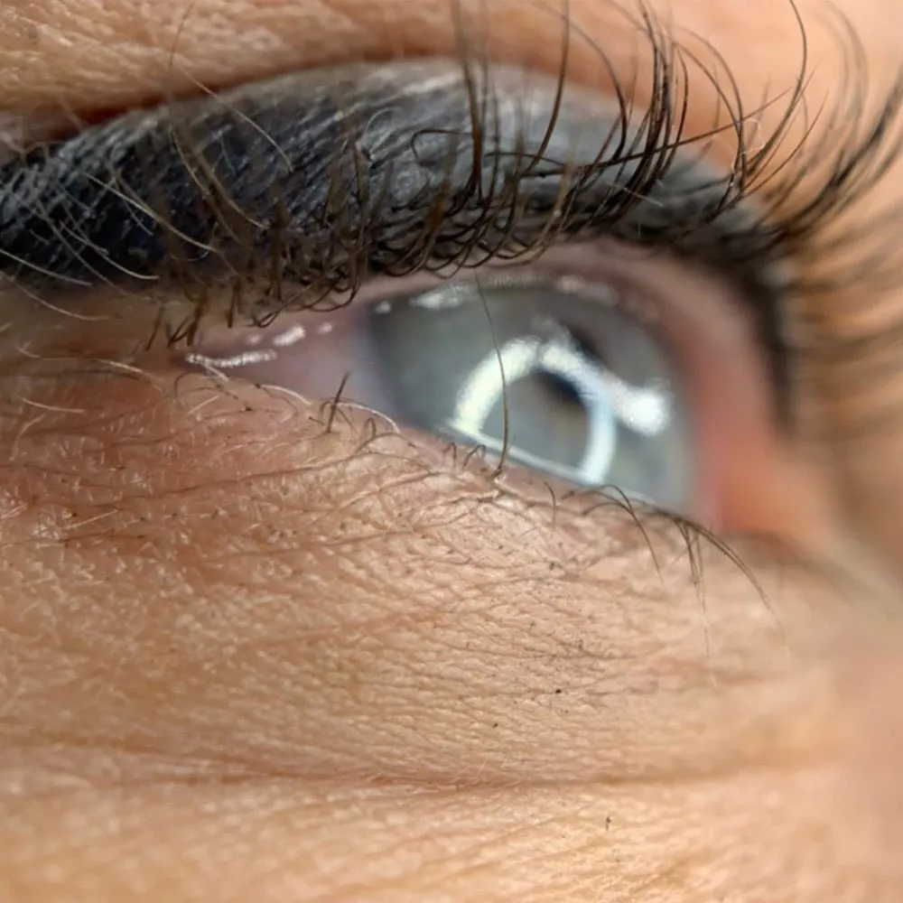 Permanent eyeliner framing the eye