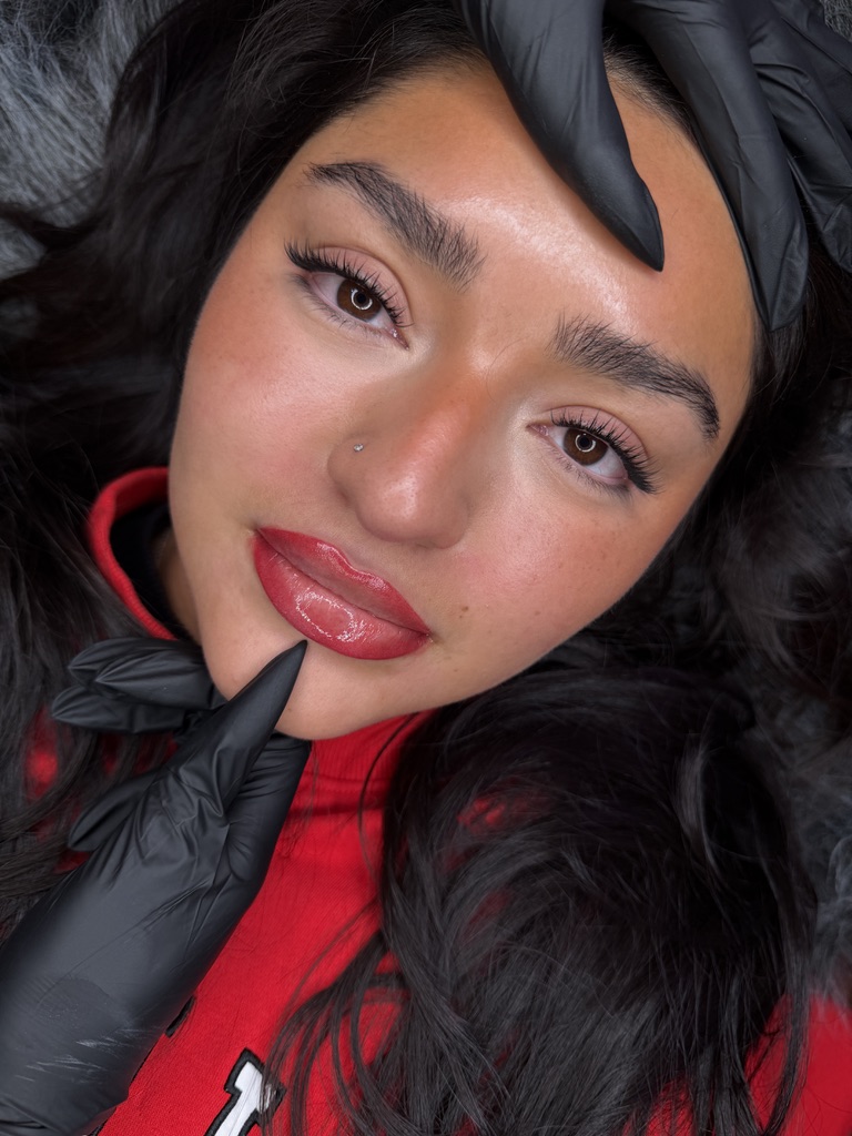 Ombré lips permanent makeup — dimensional gradient lip blush at The Brow Babes, Louisville KY